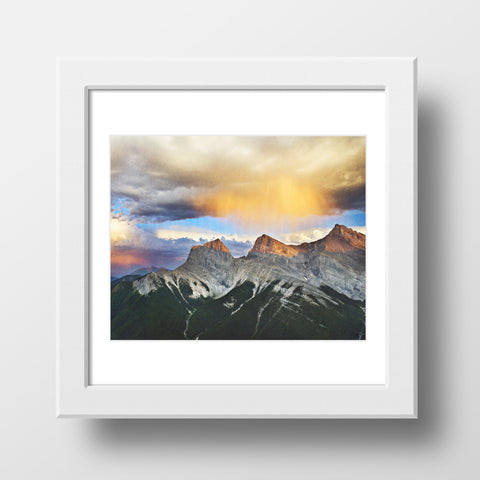 SALE Print <br>Three Sisters Mountains <br>  Canmore Alberta <br> Metallic Finish